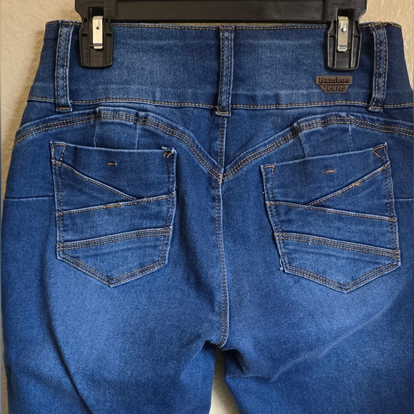 Bamboo High Rise Stretch Denim Skinny Jeans Size Juniors 7 - Picture 3 of 8